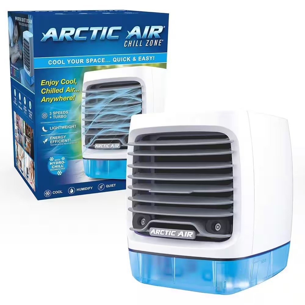 Arctic Air Chill Zone Portable Evaporative Cooler 4 Speed 76 CFM White